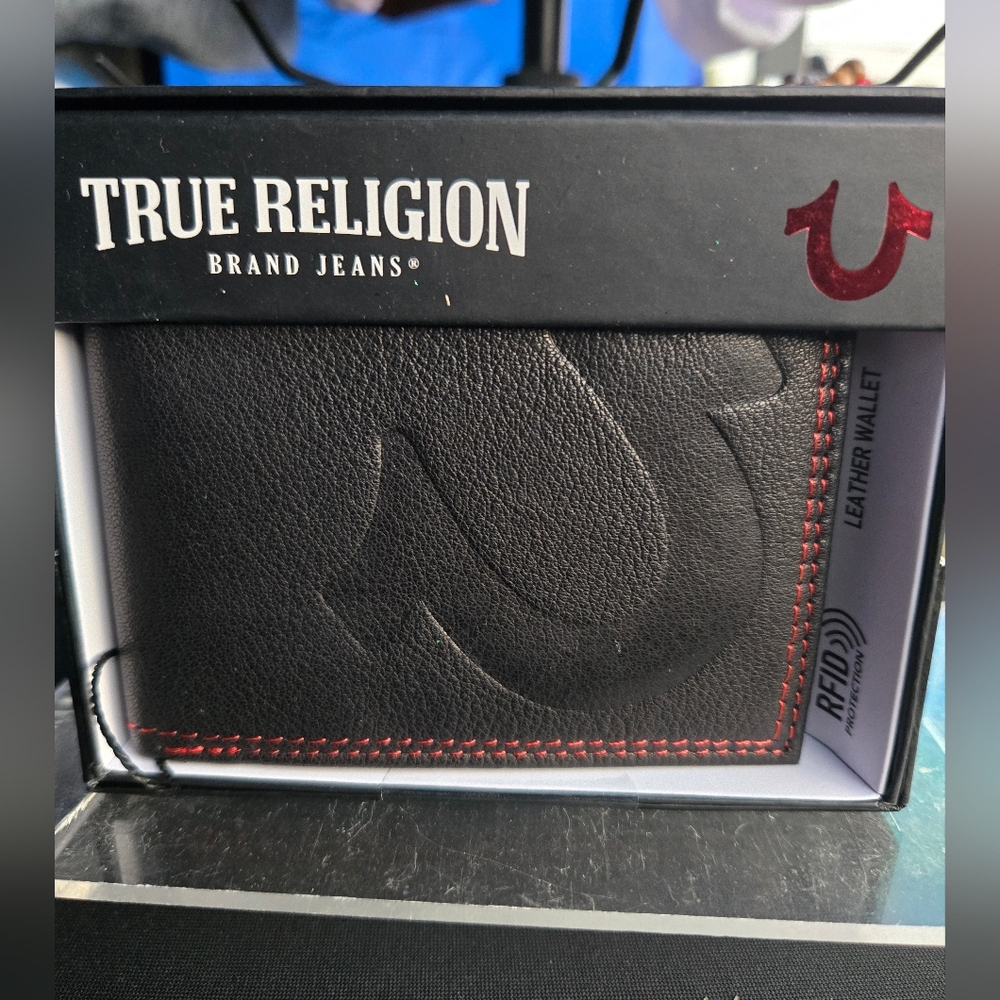 True Religion Black Leather Wallet